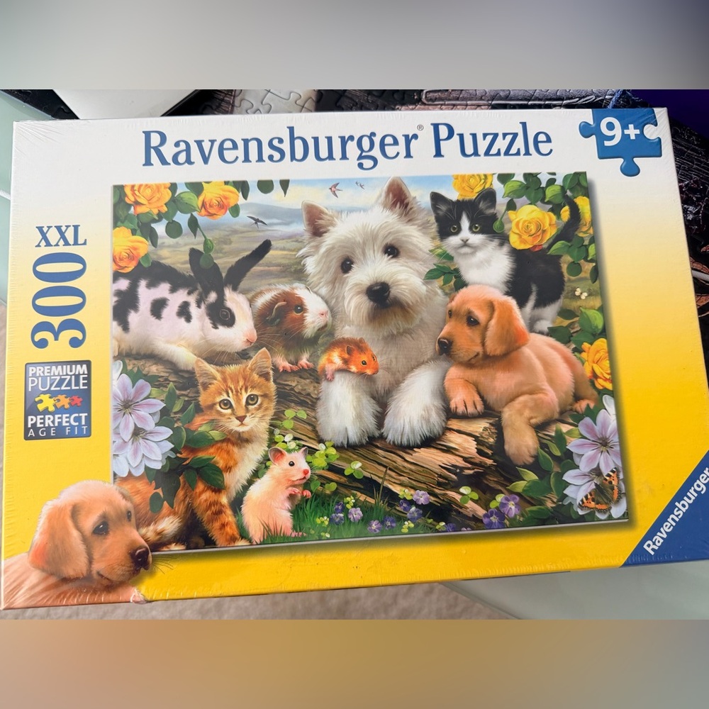 🧩 Ravensburger‎ Happy Animal Buddies 300-piece XXL jigsaw puzzle. New!